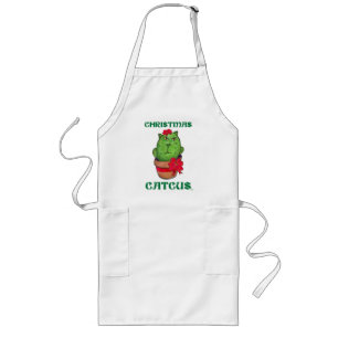 Kerstcatcus Holiday Cactus Cartoon Cat Lang Schort