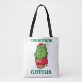kerstcatcus Holiday Cactus Cartoon Fun Tote Bag (Voorkant)