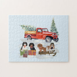 KerstCavalier King Charles en Truck Legpuzzel