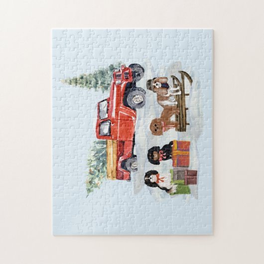KerstCavalier King Charles en Truck Legpuzzel (Verticaal)