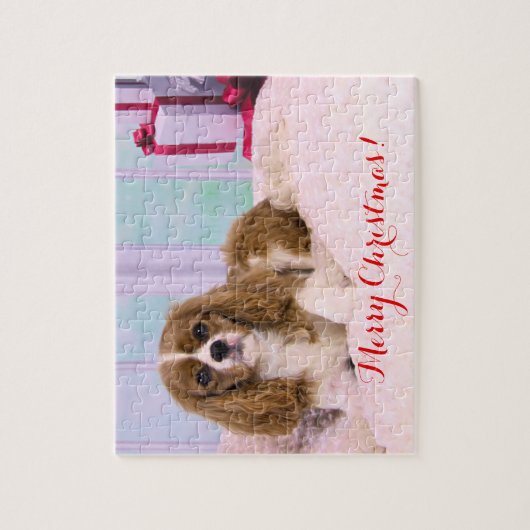 KerstCavalier King Charles met Cadeaus Legpuzzel (Verticaal)