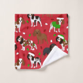KerstCavalier King Charles Spaniel Bad Handdoek (Wasdoekje)