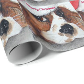 KerstCavalier King Charles Spaniel Cadeaupapier (Rol Hoek)
