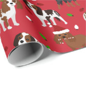 KerstCavalier King Charles Spaniel Cadeaupapier (Rol Hoek)