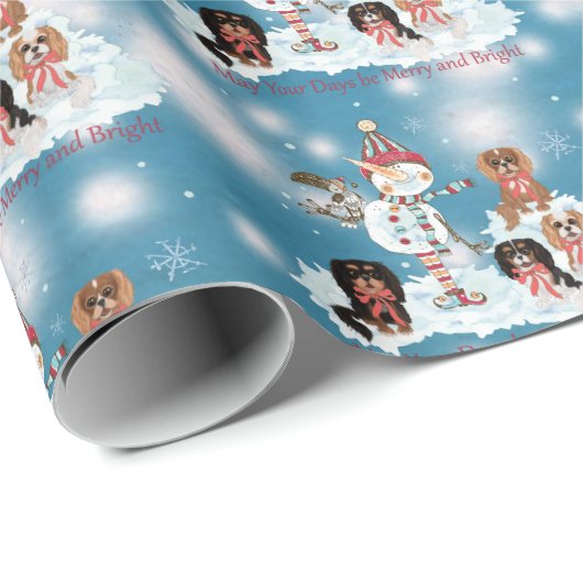 KerstCavalier King Charles Spaniel  Cadeaupapier (Rol Hoek)