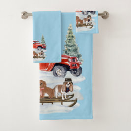 KerstCavalier King Charles Spaniel Hand Towel Bad Handdoek