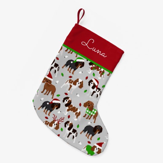 KerstCavalier King Charles Spaniel Kleine Kerstsok (Voorkant (Hangend))