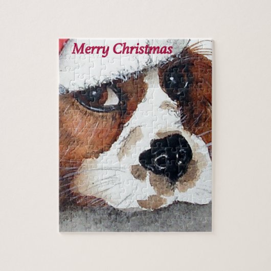 KerstCavalier King Charles Spaniel Legpuzzel (Verticaal)