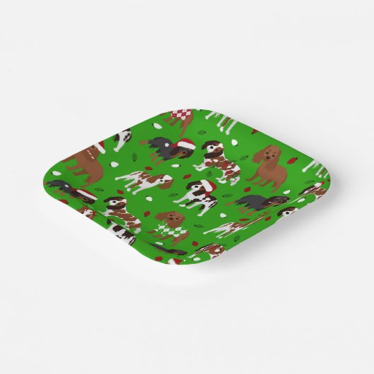 KerstCavalier King Charles Spaniel Papieren Bordje (Gebogen)