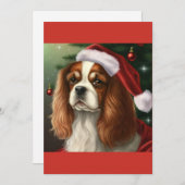 KerstCavalier King Charles Spaniel T-Shirt Feestdagenkaart (Voorkant / Achterkant)