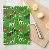 KerstCavalier King Charles Spaniel Theedoek (Quarter Fold)