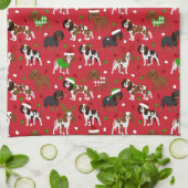 KerstCavalier King Charles Spaniel Theedoek (Gevouwen)