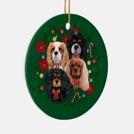 KerstCavalier King Spaniel Ornaments Keramisch Ornament (Rechts)