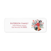 Kerstcellen en bloemen etiket (Voorkant)