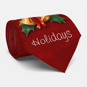 Kerstcellen en Holly Leaves Red Stropdas