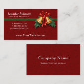 Kerstcellen en Holly Leaves Red Visitekaartje (Voorkant / Achterkant)