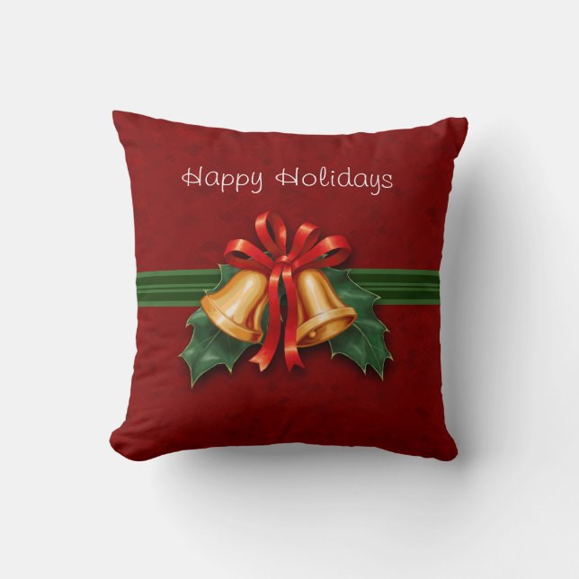 Kerstcellen en Holly Red Kussen (Voorkant)