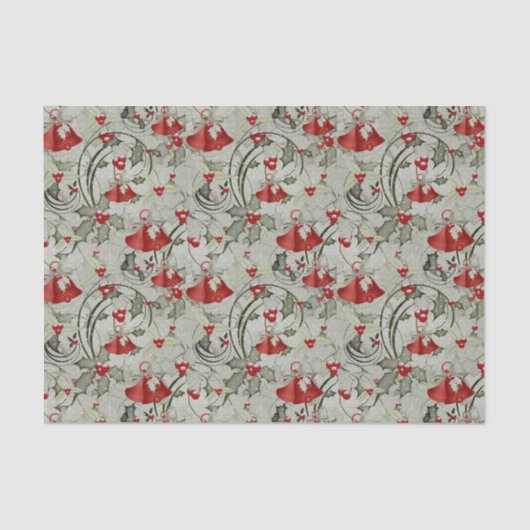 Kerstcellen en Holly Tissuepapier (Voorkant)