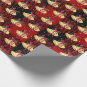 Kerstcellen en sneeuwvlokken op schaal cadeaupapier (Hoek)