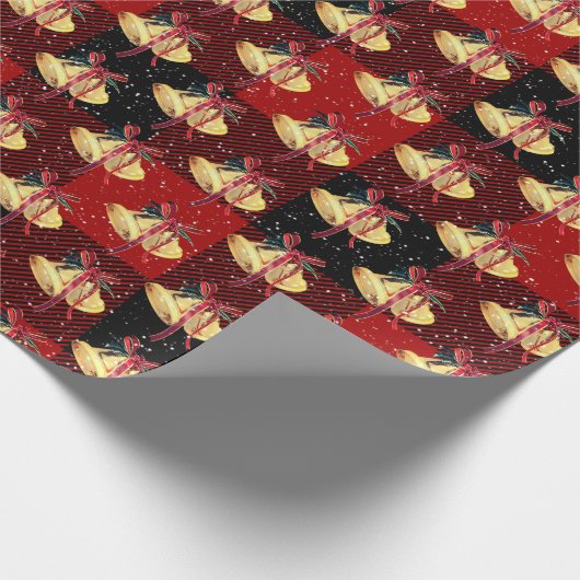 Kerstcellen en sneeuwvlokken op schaal cadeaupapier (Hoek)