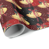 Kerstcellen en sneeuwvlokken op schaal cadeaupapier (Rol Hoek)