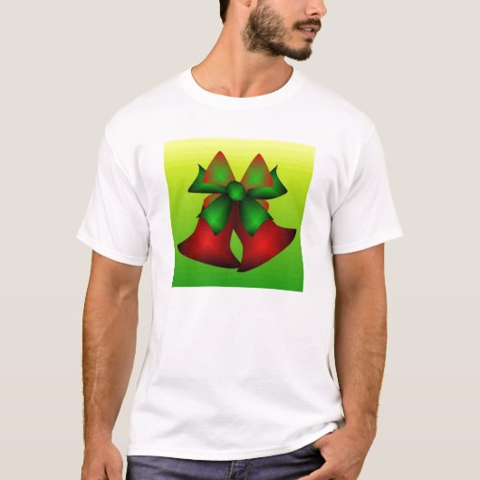 Kerstcellen in wit t-shirt (Voorkant)