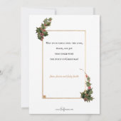 Kerstcellen, lint, heilig en vogels aan het raam feestdagenkaart (Achterkant)