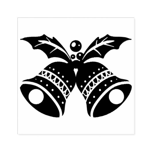 Kerstcellen met Holly Leaves Rubber Stamp Rubberstempel (Afrduk)