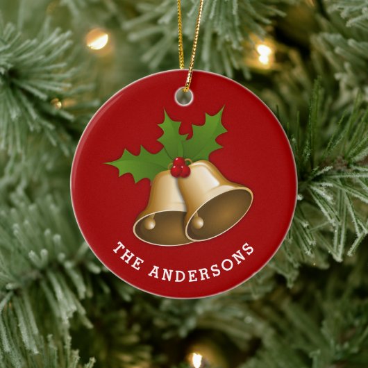 Kerstcellen met Holly Persoonlijke keramische O Keramisch Ornament (Boom)