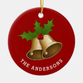 Kerstcellen met Holly Persoonlijke keramische O Keramisch Ornament (Voorkant)