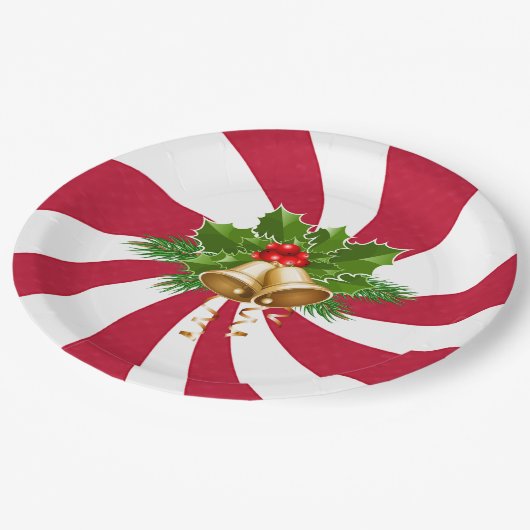 Kerstcellen op Snoep met permint Papieren Bordje (Gekanteld)