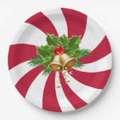 Kerstcellen op Snoep met permint Papieren Bordje (Voorkant)