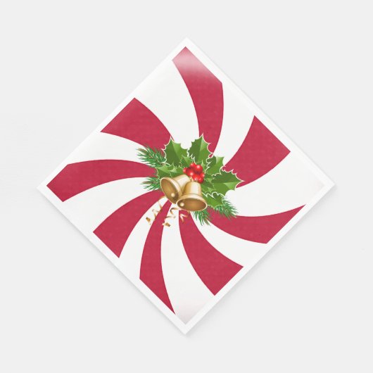 Kerstcellen op Snoep met permint Servet (Hoek)