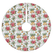 Kerstcellen, vogels en Poinsettias Kerstboom Rok (Voorkant)