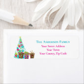 Kerstceremonie & Aqua Fantasy Tree Naam Etiket (Insitu)