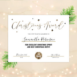 Kerstcertificaat Gold Glitter Diploma
