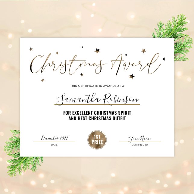 Kerstcertificaat Gold Glitter Diploma (Creator heeft geüpload)