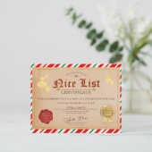 Kerstcertificaat in de kerstnamelijst van Santa Briefkaart (Staand voorkant)