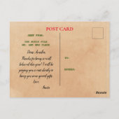 Kerstcertificaat in de kerstnamelijst van Santa Briefkaart (Achterkant)