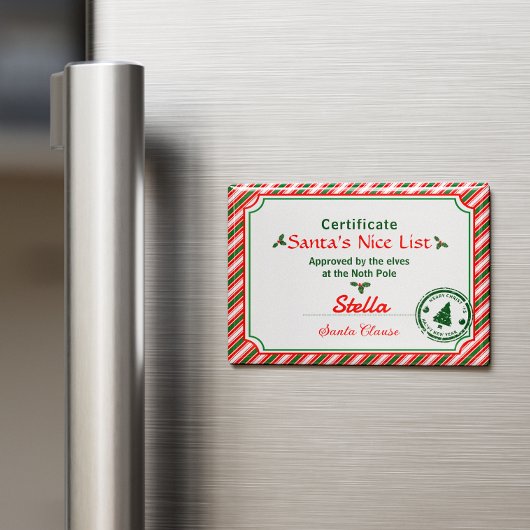 Kerstcertificaat van de Goede Lijst van Sinterklaa Magneet