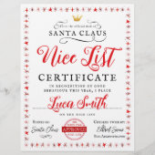 Kerstcertificaat van Nice (Voorkant)