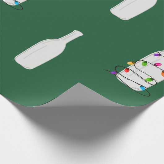 Kerstchampagne groen cadeaupapier (Hoek)