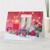 Kerstchampagne Kaart (Voorkant)