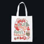 KerstChanukah hanukkah Groovy Vibes Boodschappentas<br><div class="desc">Het is een feestelijke mash met deze schattige Holly Jolly Vibes & Happy Challah Days grappige herbruikbare cadeautas. Schimmelige kleuren van rode, inktvis en groenen met de iconen Kerstmis en Chanoeka of Hanukkah, menorah, dreidel, kerstboom, kousen, lichten, joodse ster van David en snoepriet. Geweldige cadeautas voor huurders, kantoor helpers, of...</div>
