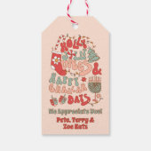 KerstChanukah hanukkah Groovy Vibes Cadeaulabel (Achterkant)