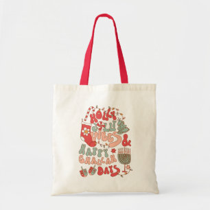 KerstChanukah hanukkah Groovy Vibes Tote Bag