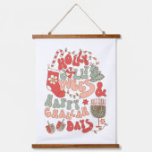 KerstChanukah hanukkah Wall Art Hangend Wandkleed (Voorkant)