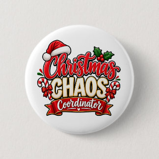 Kerstchaos Coördinator Feestelijke Vakantiedesign Ronde Button 5,7 Cm
