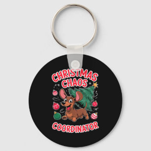 Kerstchaos Coördinator Xmas Puppy Grappige Dachs Sleutelhanger
