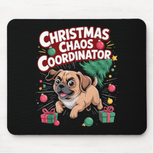 Kerstchaos Coördinator Xmas Puppy Grappige Puggl Muismat